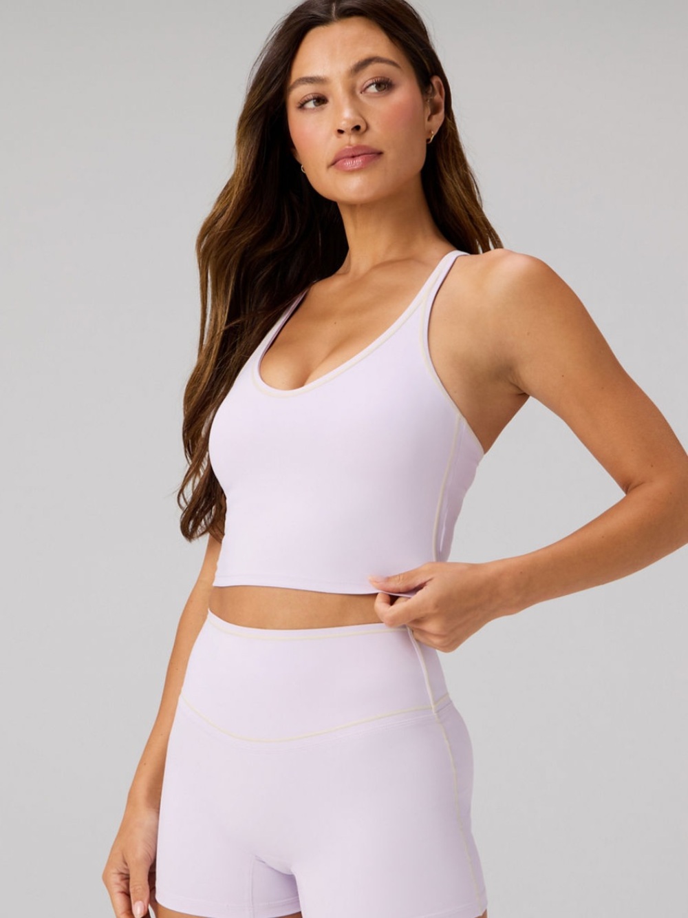PureLuxe Push-Up Built-In Bra Tank tinted lilac/almond milk